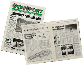 オムニスポーツインターナショナル社による発行紙「OmniSport」'85神戸ユニバーシアード特集記事